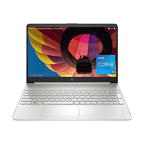 HP 15.6 inch Laptop, FHD Display, 12th Gen Intel Core i5, 16 GB RAM, 512 GB SSD, Intel Iris Xe Graphics, Windows 11 Home, 15-dy5399nr (2023),Silver