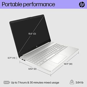 HP 15.6 inch Laptop, FHD Display, 12th Gen Intel Core i5, 16 GB RAM, 512 GB SSD, Intel Iris Xe Graphics, Windows 11 Home, 15-dy5399nr (2023),Silver