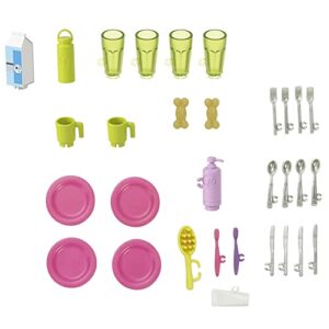 barbie replacement parts doll dream camper vehicle playset - hcd46 - replacement bag of dishes, silverware and beauty products