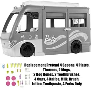 Barbie Replacement Parts Doll Dream Camper Vehicle Playset - HCD46 - Replacement Bag of Dishes, Silverware and Beauty Products