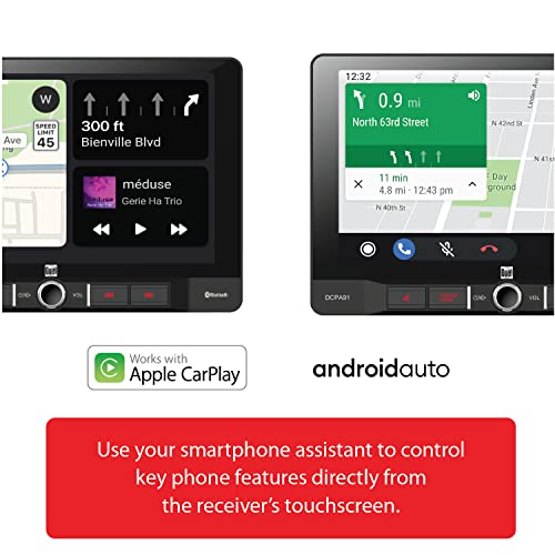 Dual Electronics DCPA91 9-inch Certified Apple Carplay Android Auto | Single DIN Touchscreen Car Stereo Radio | Bluetooth Hands Free Calling & Music Streaming | Backup Camera Input