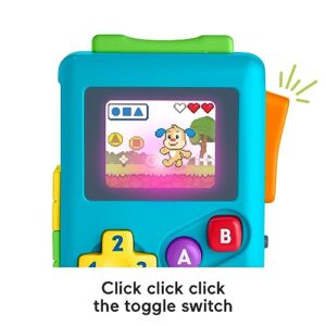 Fisher-Price Learning Toy Bundle with Laugh & Learn Click & Learn Laptop Pretend Computer and Lil’ Gamer Musical Toy