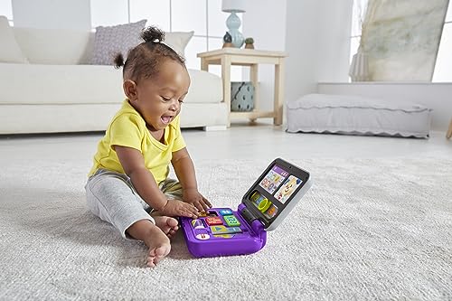 Fisher-Price Learning Toy Bundle with Laugh & Learn Click & Learn Laptop Pretend Computer and Lil’ Gamer Musical Toy