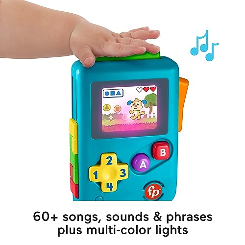 Fisher-Price Learning Toy Bundle with Laugh & Learn Click & Learn Laptop Pretend Computer and Lil’ Gamer Musical Toy