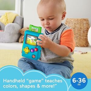 Fisher-Price Learning Toy Bundle with Laugh & Learn Click & Learn Laptop Pretend Computer and Lil’ Gamer Musical Toy