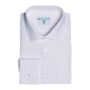 &collar slim fit long sleeve performance men's dress shirt white xl