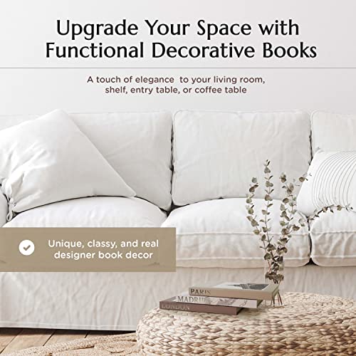 DESCRIBEE Set of 3-decorative books for home decor-faux books for decoration-book decorations-book decor for coffee table-decoration books-book decorations for living room-decor books for shelves