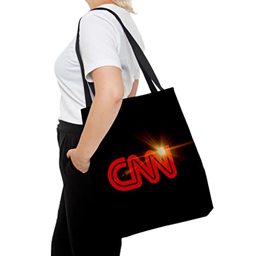 C N N Aesthetic Tote Bag for Women and Men Beach Bag Shopping Bags School Shoulder Bag Reusable Grocery Bags