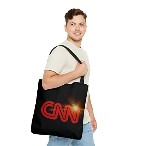 C N N Aesthetic Tote Bag for Women and Men Beach Bag Shopping Bags School Shoulder Bag Reusable Grocery Bags