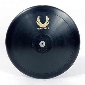 Olympus Midnight Series 2.5kg - 2.25kg - 1.75kg - 1.5kg - 1.25kg - .75kg Low-Spin Training Discus, 65% Rim Weight - Training Approved Track & Field Throwing Discus (2.5, kilograms)