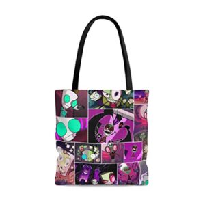 invader aesthetic zim tote bag for women and men beach bag shopping bags school shoulder bag reusable grocery bags