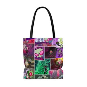 Invader Aesthetic Zim Tote Bag for Women and Men Beach Bag Shopping Bags School Shoulder Bag Reusable Grocery Bags