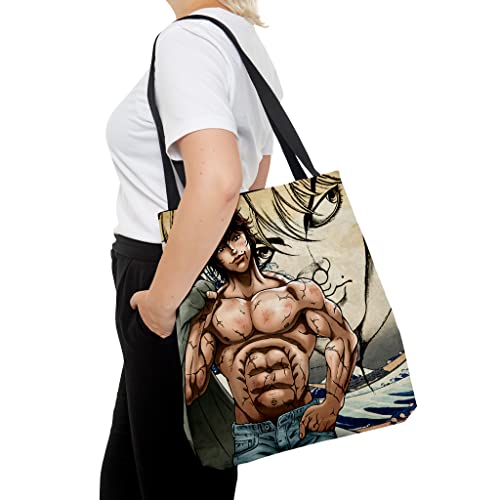Baki Aesthetic Hanma Tote Bag for Women and Men Beach Bag Shopping Bags School Shoulder Bag Reusable Grocery Bags