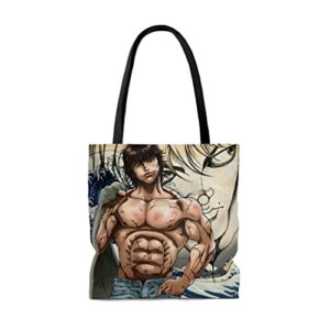 Baki Aesthetic Hanma Tote Bag for Women and Men Beach Bag Shopping Bags School Shoulder Bag Reusable Grocery Bags