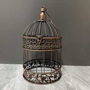 iron bird cage for wedding decor and flower cage decor perfect props for hanging flower frames indoor and outdoor decoration at wedding parties (bronze)
