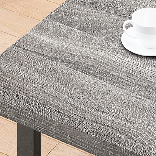 IBF Industrial Coffee Table, Wood and Metal Simple Modern Rustic Center Table, Minimalist Rectangle Farmhouse Wooden Cocktail Table for Living Room, Light Grey Oak, 47 Inch