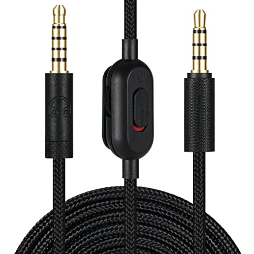 EARLA TEC Replacement Audio Cable for G433 Headphones,Aux Cord Braided Wire with Volume Control &Mic Mute Compatible with Logitech G Pro X G Pro G233 Gaming Headsets (Black)