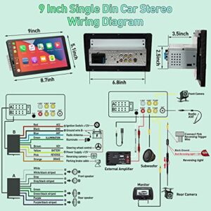 ACTASIAN Single Din Car Stereo with Apple Carplay and Android Auto, 9 Inch Car Stereo with Bluetooth, DSP, USB/SD Port, Car Audio with IPS Screen,FM Car Radio Receiver, Backup Camera