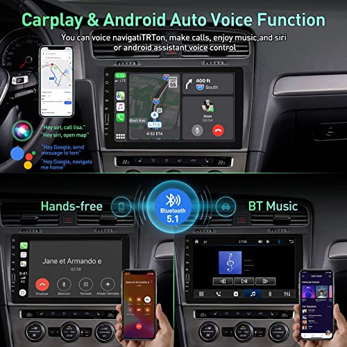 ACTASIAN Single Din Car Stereo with Apple Carplay and Android Auto, 9 Inch Car Stereo with Bluetooth, DSP, USB/SD Port, Car Audio with IPS Screen,FM Car Radio Receiver, Backup Camera