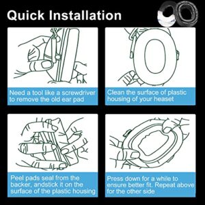 PROHEAR Gel Ear Pads Compatible with Peltor Sport RangeGuard TAC100 300 500 Earmuffs, Comfortable Replacement Gel Ear Cups