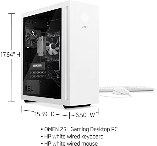 HP OMEN 25L Gaming & Entertainment Desktop PC (AMD Ryzen 5 5600G 6-Core, 32GB RAM, 2TB PCIe SSD + 6TB HDD (3.5), GeForce GTX 1660 Super, WiFi, Bluetooth, HDMI, Win 11 Home) Refurbished (Renewed)