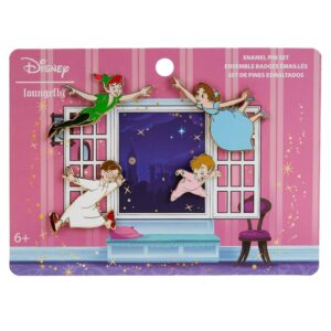 loungefly disney peter pan 70th anniversary you can fly 4pc pin set