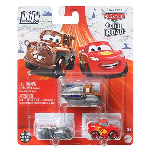 Disney Cars On The Road Mini Racers Salt Flats 3-Pack with Super Speed Mater, Lightning McQueen & Datz Jammin