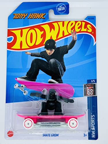 Hot Wheels - Skate GROM - HW Sports 1/5 - Pink - 2023 - Mint/NrMint Ships Bubble Wrapped in a Sized Box