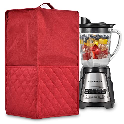 Zbeiur Kitchen Blender Dust Cover,Blender Covers Compatible with Ninja Foodi Blender,Juicer Cover with Accessory Pocket. Waterproof Fabric, Easy to clean (Red)