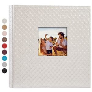 mublalbum leather photo album 4x6 600 photos large capacity picture photo book with 600 horizontal and vertical pockets for baby wedding anniversary family (white)