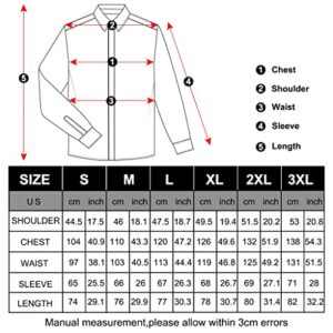 HOUKAI Fashion Grey Men's Shirt Long Sleeve Formal Wedding Party Shirt Men's Classic Menswear (Color : D, Size : X-Large)