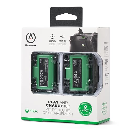 PowerA Play & Charge Kit for Xbox Series X|S and Xbox One Wireless Controller, Xbox Controller Battery Pack, Rechargeable Battery, Officially Licensed for Xbox