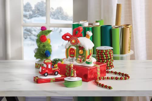 Department 56 Dr. Seuss The Grinch Village Every Who's Ribbon and Bows Lit Building, 6.93 Inch, Multicolor