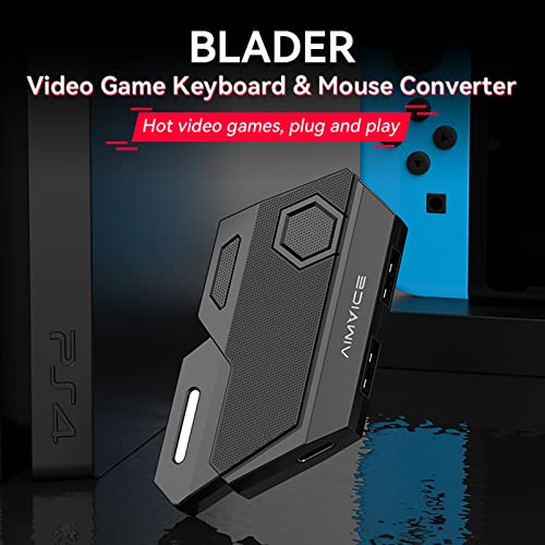 Keyword and Mouse Adapter for Nintendo Switch/Xbox One/PS4/PS3, AIMVICE Keyboard Adapter & Xbox Keyboard Adapter, Perfect for Games Consoles for FPS, TPS and RTS [2023 Upgrade Version]