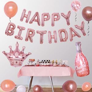 30th Birthday Decorations for Women, 40in Rose Gold 30th Birthday Balloons Party Supplies, 94pcs Happy 30th Birthday Party Decorations Women Pink White Rose Gold Balloon Arch Kit Champagne Balloon