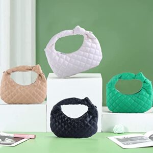 ELDA Knotted Handbag for Women Dumpling Bag Quilted Clutch Handbag Cloud Purse Fashion Ruched Bag Handmade Leather Hobo Bag