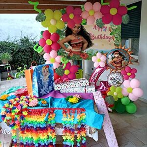 Moana Maui Birthday Party Decarotion Supplies 104pc Hawaii Balloons Arch Garland Kit 5x3ft Moana Backdrop for Girl Baby Shower Party