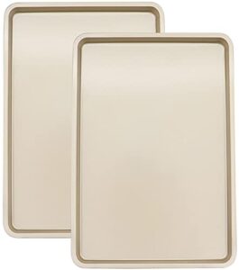 joho baking sheet pans cookie sheet set,large baking sheets for oven nonstick,cookie tray baking pan set,16inch,2-piece,gold