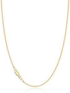 jewlpire 18k over gold chain necklace for women girls, 1.2mm cable chain gold chain thin & dainty & sturdy women's chain necklaces 24inch
