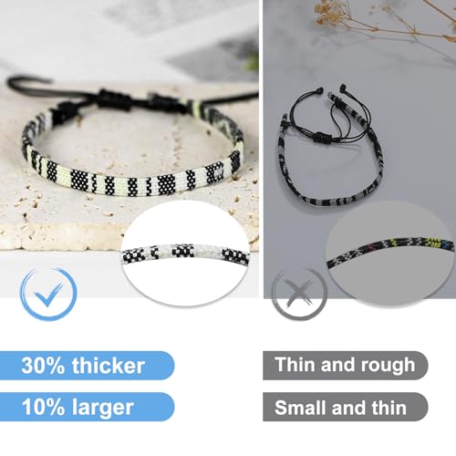 Mens Bracelet set Handmade Adjustable Size Easy to Wear Waterproof Bracelets Suitable for Surfer Suitable for Men as Gift (B)