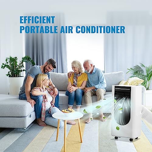 Portable Air Conditioner WANAI 8,000 BTU ASHARE Portable AC Unit, Built-in Dehumidifier & Fan Mode, Remote Control and Window Installation Kit Included, LED Display, for Home Office Garage Business
