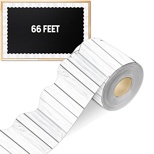 White Wood Border Trim, Roll 66ft Bulletin Board Borders, Poster Board Decorating Supplies, Decoration Strips for Bulletin Board Trim, Teacher Student use for Classroom Decor…
