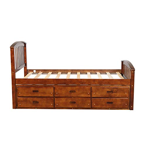 Merax Orisfur. Twin Size Platform Storage Bed Solid Wood Bed with 6 Drawers