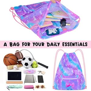 Mesh Drawstring Backpack Bag with Zipper Pocket Beach Bag for Swimming Gear Backpack Gym Storage Bag for Kids Large