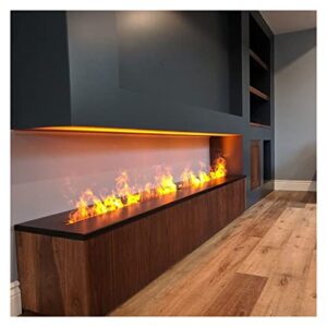 fake flame fireplace decorative fireplace 78.7 inches electric fireplace freestanding heater flame effect fireplace with touch screen buttons, black metal panel, no need to reserve vents electric fire