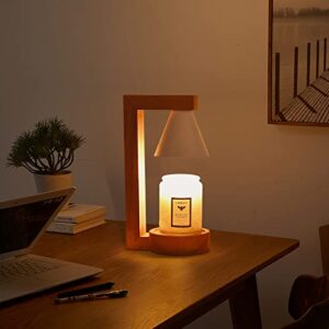 NETRCRHOM Wood Candle Warmer Lamp with Timer and Dimmable, Electronic flameless Candle Light for Jar Scented Candles Melter, Top Wax Melting Lamp with 2 Light Bulbs