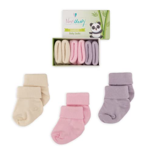 Novibaby Baby Socks 0-6 Months, Infant Ankle Socks for Boys and Girls, Essential Baby Items for Newborns (US, Age, 0 Months, 6 Months, Sweet)