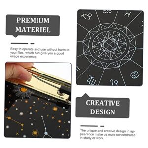 NUOBESTY Plastic Folders 2pcs Storage Teacher Convenient Clip Holder Pattern Portable Exam Low Practical Fashion Writing Conference Size Paper for Clipboards Board Profile Clipboard