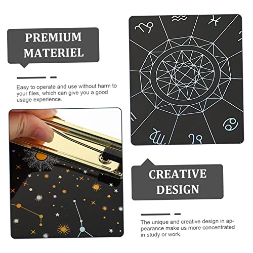 NUOBESTY Plastic Folders 4pcs Size Low Office Decorative Pattern Clipboard Storage for Nurses Profile Paper Case Exam Board with Letter Teacher Document Holder Conference File