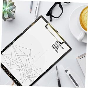 3pcs Portable Clip Document Fashion Paper Exam Low Convenient Pattern Practical Storage Teacher for Office Board Writing Decorative Clipboards with File